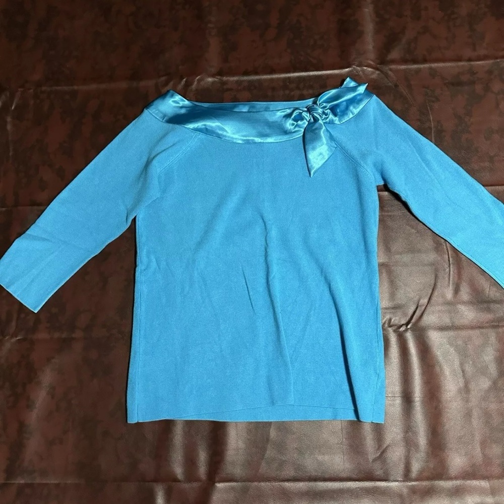 Vintage MCM Womens XL Blue Viscose Top